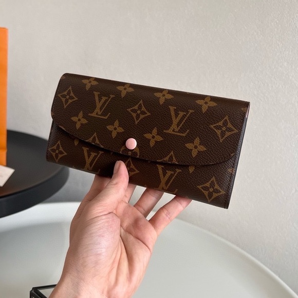 Louis Vuitton Brown and Pink Emilie Monogram Wallet - Picture 1 of 7